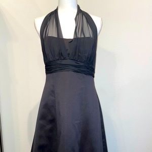 Satin Empire Waist Ball Gown with Halter NWT